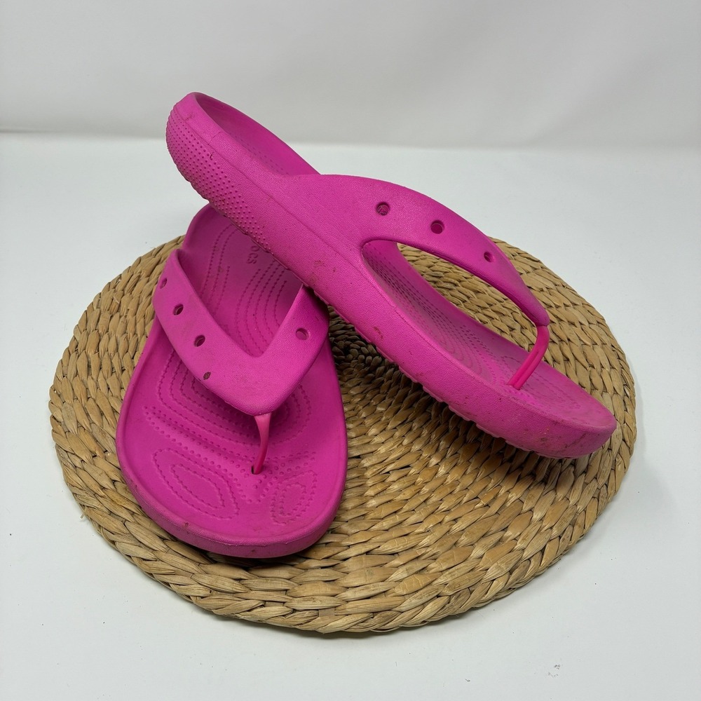 Crocs Kadee II Flip Flops Pink Womens‎ Size 11 Sandals Thong Slides Beach Pool